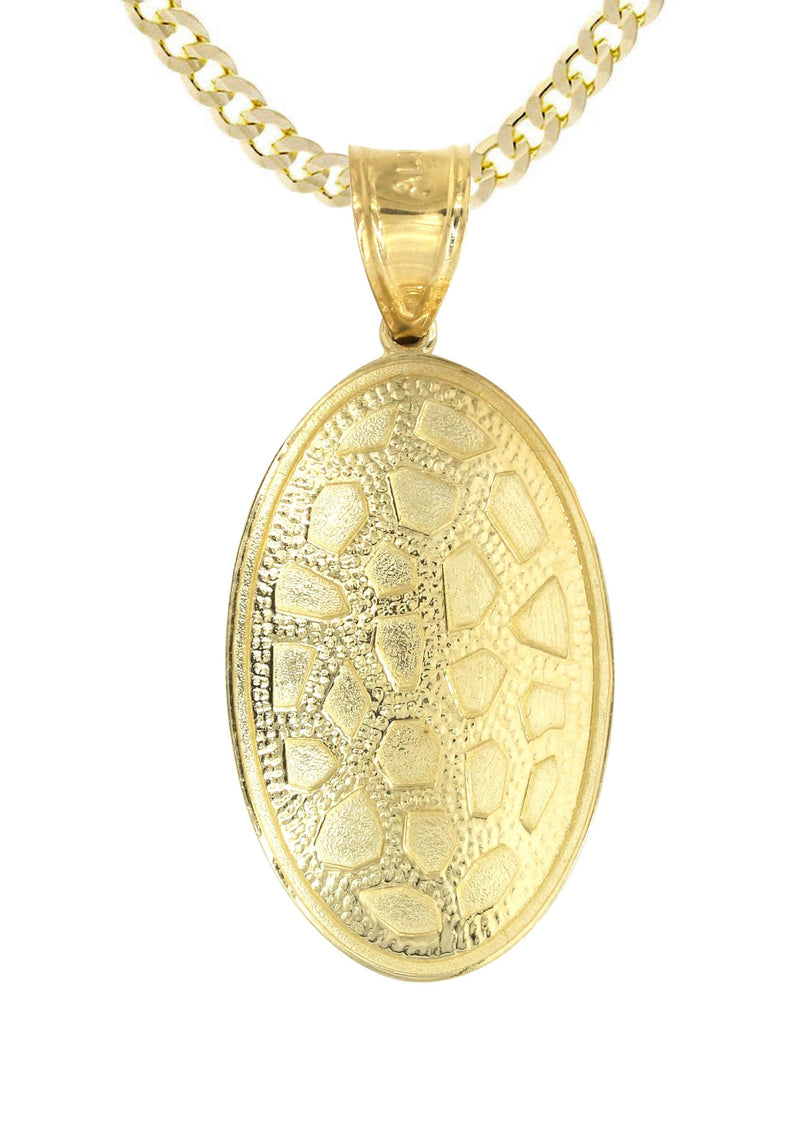 10K Yellow Gold Nugget Necklace | Appx. 15.8 Grams