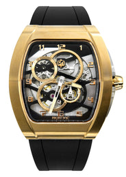 Frost NYC Mens Watch - Automatic  Skeleton Sport Gold Watch | FRST-01-CY| Black