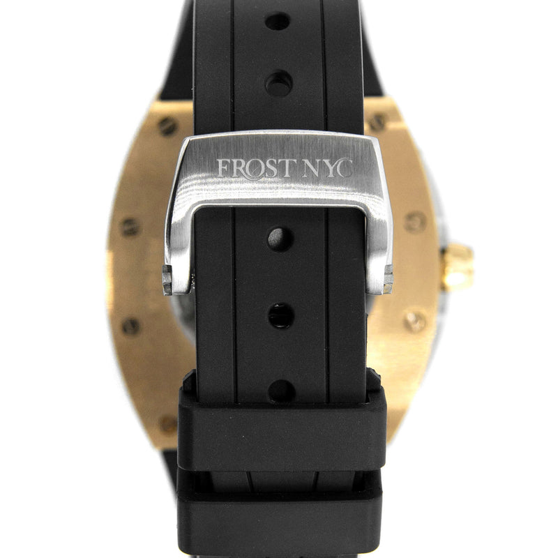 Frost NYC Mens Watch - Automatic  Skeleton Sport Gold Watch | FRST-01-CY| Black