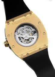 Frost NYC Mens Watch - Automatic  Skeleton Sport Gold Watch | FRST-01-CY| Black
