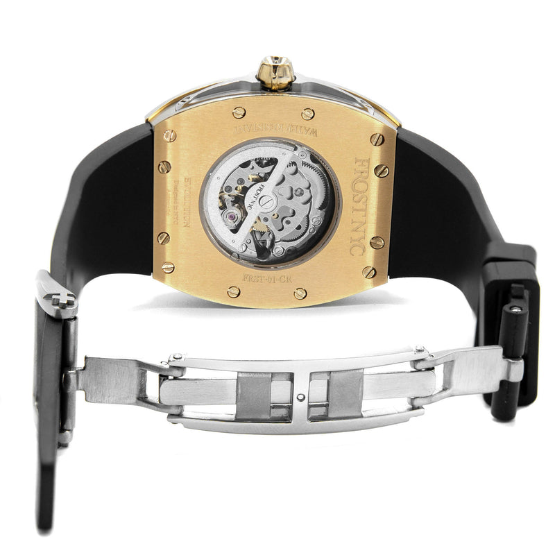 Frost NYC Mens Watch - Automatic  Skeleton Sport Gold Watch | FRST-01-CY| Black