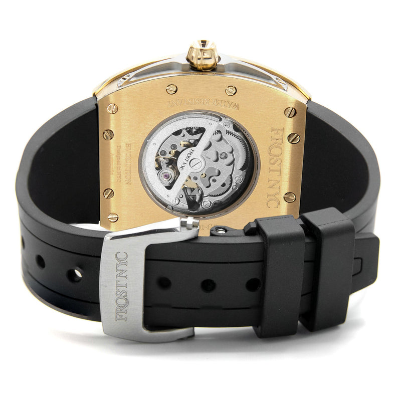 Frost NYC Mens Watch - Automatic  Skeleton Sport Gold Watch | FRST-01-CY| Black