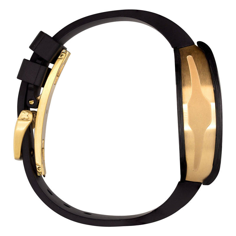 Frost NYC Mens Watch - Automatic Skeleton Carbon Fiber Sport Gold Watch | FRST-01-CFY| Black