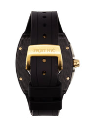 Frost NYC Mens Watch - Automatic Skeleton Carbon Fiber Sport Gold Watch | FRST-01-CFY| Black