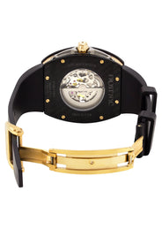 Frost NYC Mens Watch - Automatic Skeleton Carbon Fiber Sport Gold Watch | FRST-01-CFY| Black
