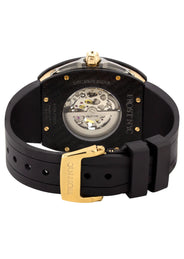 Frost NYC Mens Watch - Automatic Skeleton Carbon Fiber Sport Gold Watch | FRST-01-CFY| Black