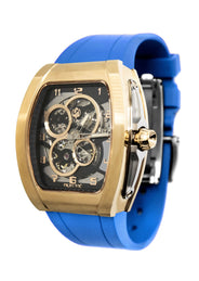 Frost NYC Mens Watch - Automatic  Skeleton Sport Gold Watch | FRST-01-CY| Blue