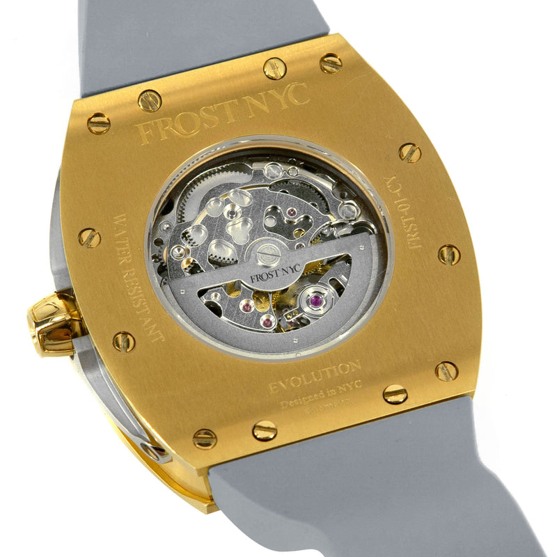 Frost NYC Mens Watch - Automatic  Skeleton Sport Gold Watch | FRST-01-CY | Gray