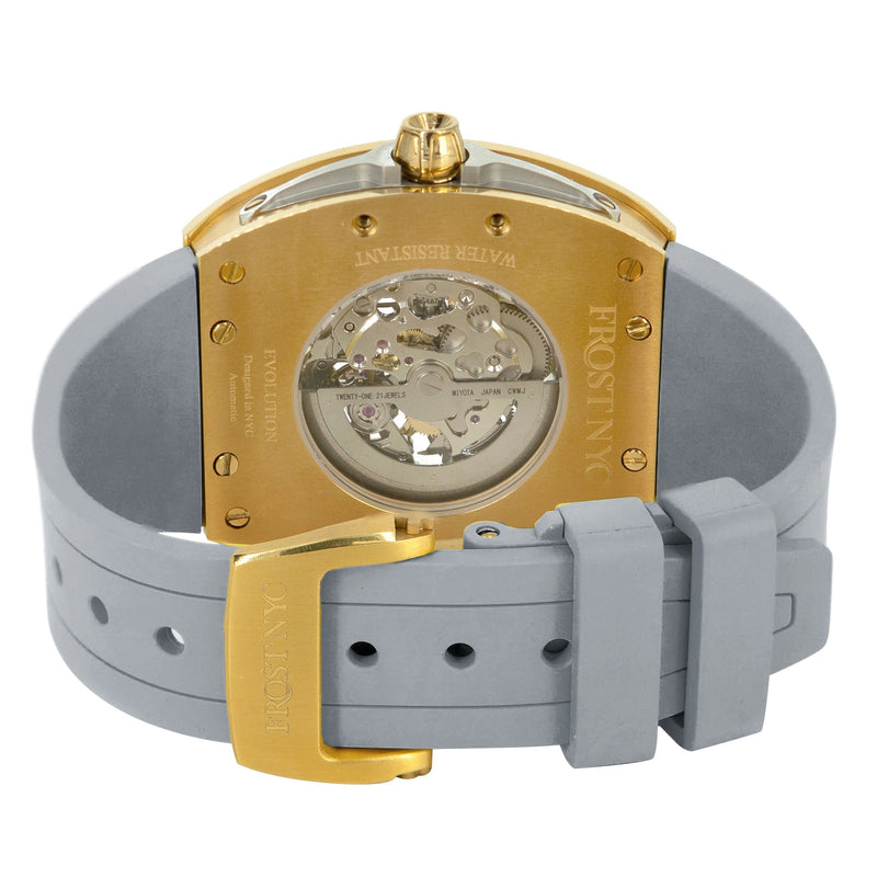 Frost NYC Mens Watch - Automatic  Skeleton Sport Gold Watch | FRST-01-CY | Gray