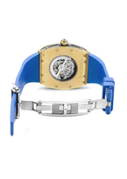 Frost NYC Mens Watch - Automatic  Skeleton Sport Gold Watch | FRST-01-CY| Blue
