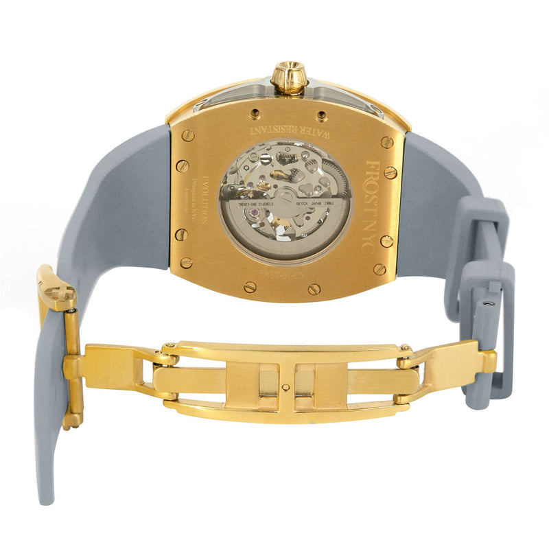 Frost NYC Mens Watch - Automatic  Skeleton Sport Gold Watch | FRST-01-CY | Gray