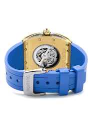 Frost NYC Mens Watch - Automatic  Skeleton Sport Gold Watch | FRST-01-CY| Blue