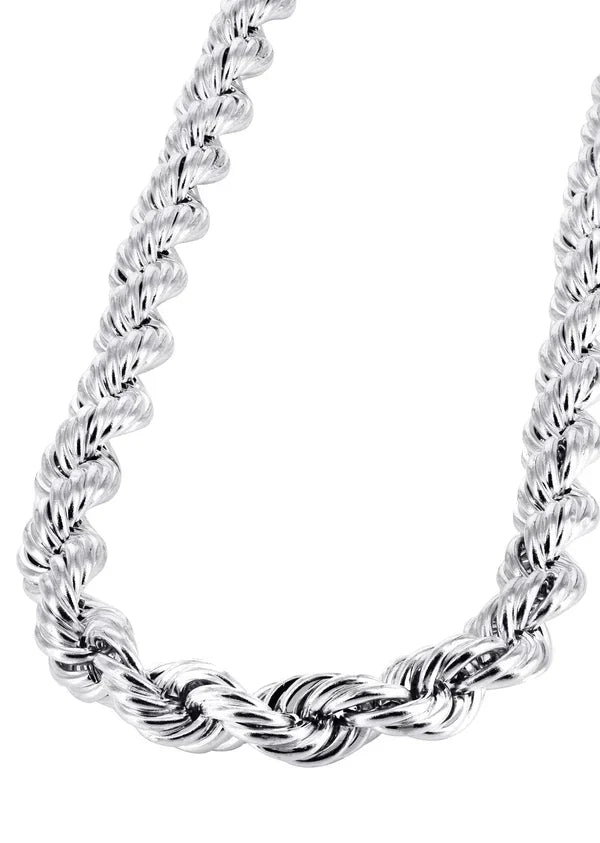 Hollow Gold Rope Chain 10K/14K - White Gold
