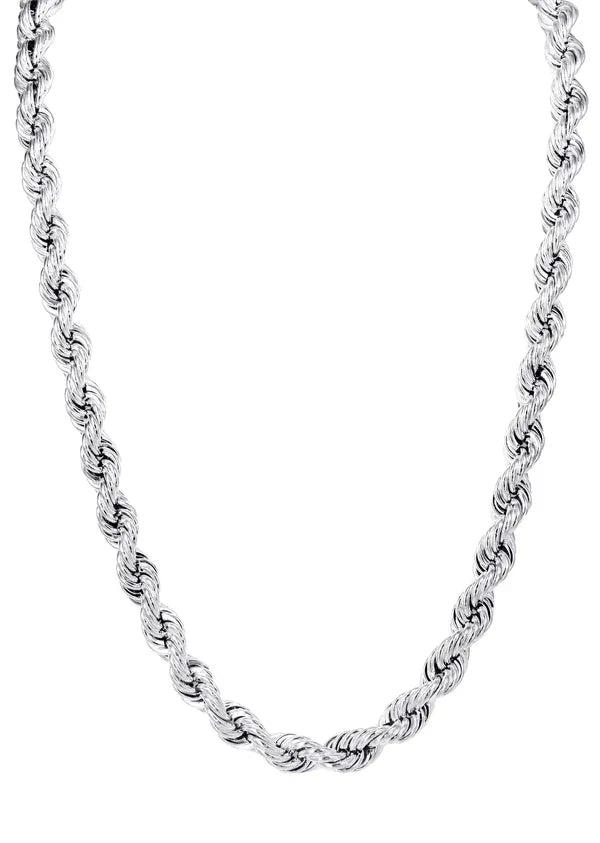 Hollow Gold Rope Chain 10K/14K - White Gold