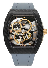 Frost NYC Mens Watch - Automatic Skeleton Carbon Fiber Sport Gold Watch | FRST-01-CFY| Gray