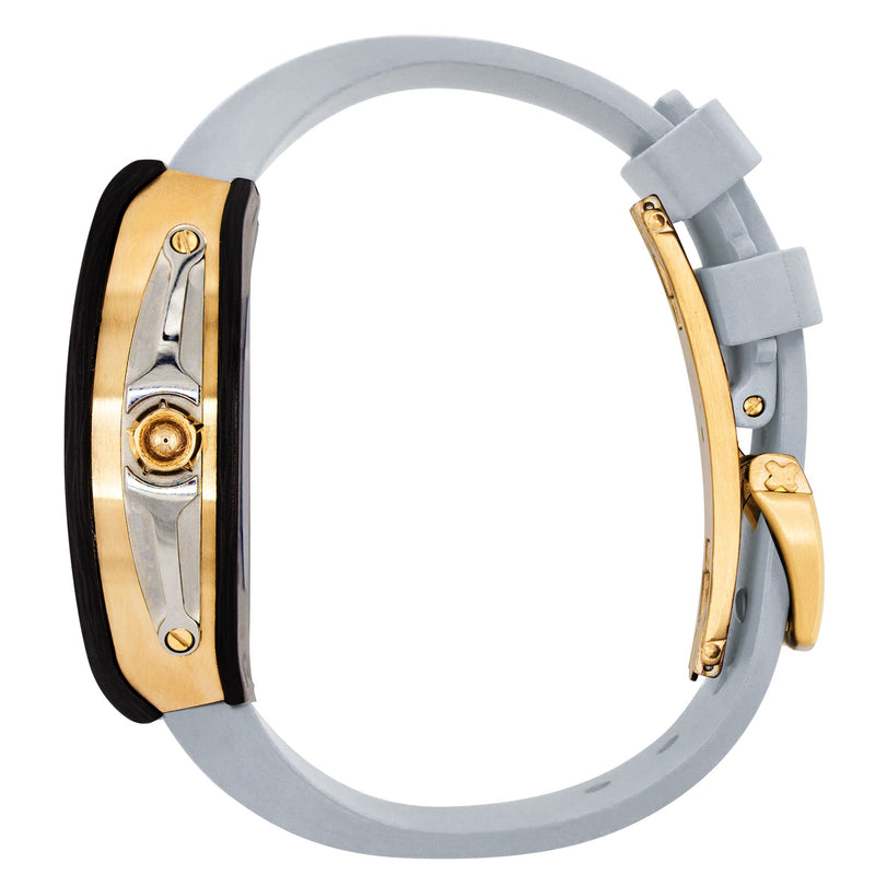 Frost NYC Mens Watch - Automatic Skeleton Carbon Fiber Sport Gold Watch | FRST-01-CFY| Gray