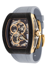 Frost NYC Mens Watch - Automatic Skeleton Carbon Fiber Sport Gold Watch | FRST-01-CFY| Gray