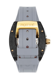 Frost NYC Mens Watch - Automatic Skeleton Carbon Fiber Sport Gold Watch | FRST-01-CFY| Gray
