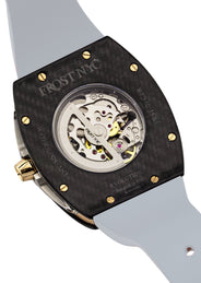 Frost NYC Mens Watch - Automatic Skeleton Carbon Fiber Sport Gold Watch | FRST-01-CFY| Gray