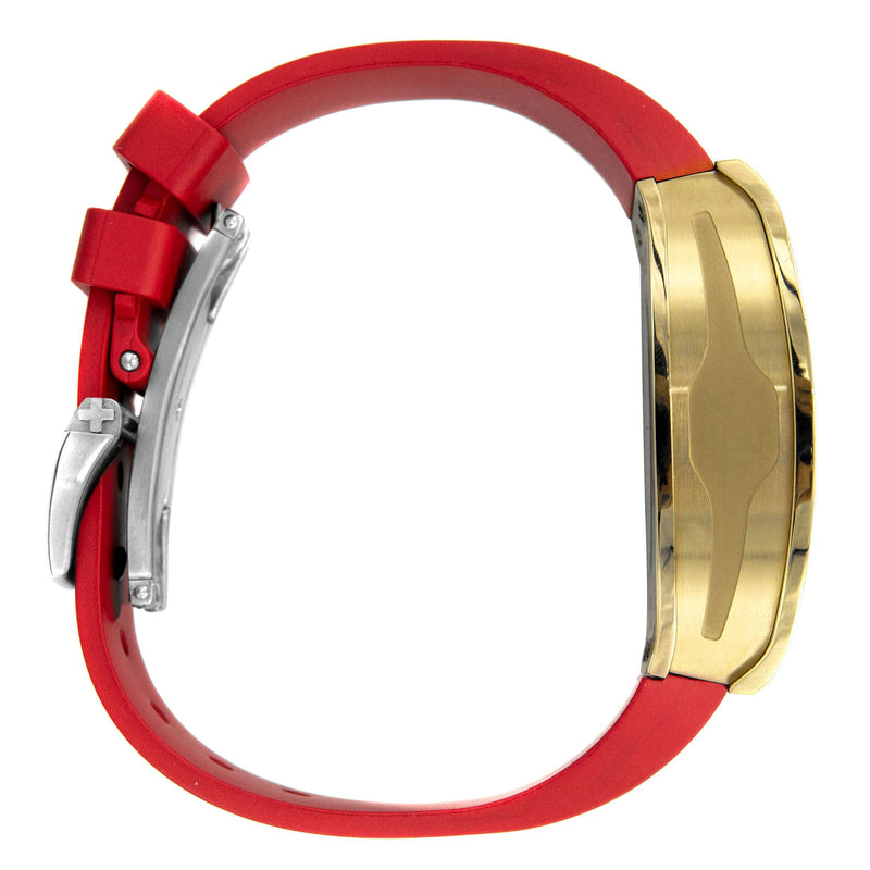 Frost NYC Mens Watch - Automatic  Skeleton Sport Gold Watch | FRST-01-CY | Red