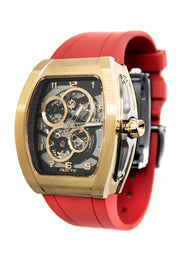 Frost NYC Mens Watch - Automatic  Skeleton Sport Gold Watch | FRST-01-CY | Red