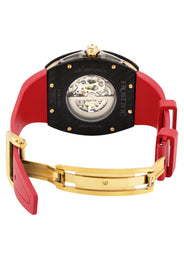 Frost NYC Mens Watch - Automatic Skeleton Carbon Fiber Sport Gold Watch | FRST-01-CFY| Red