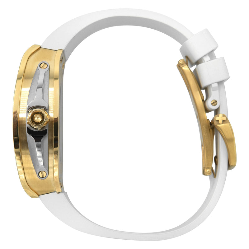 Frost NYC Mens Watch - Automatic  Skeleton Sport Gold Watch | FRST-01-CY| White
