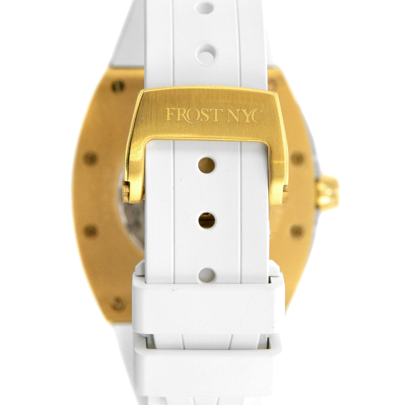 Frost NYC Mens Watch - Automatic  Skeleton Sport Gold Watch | FRST-01-CY| White