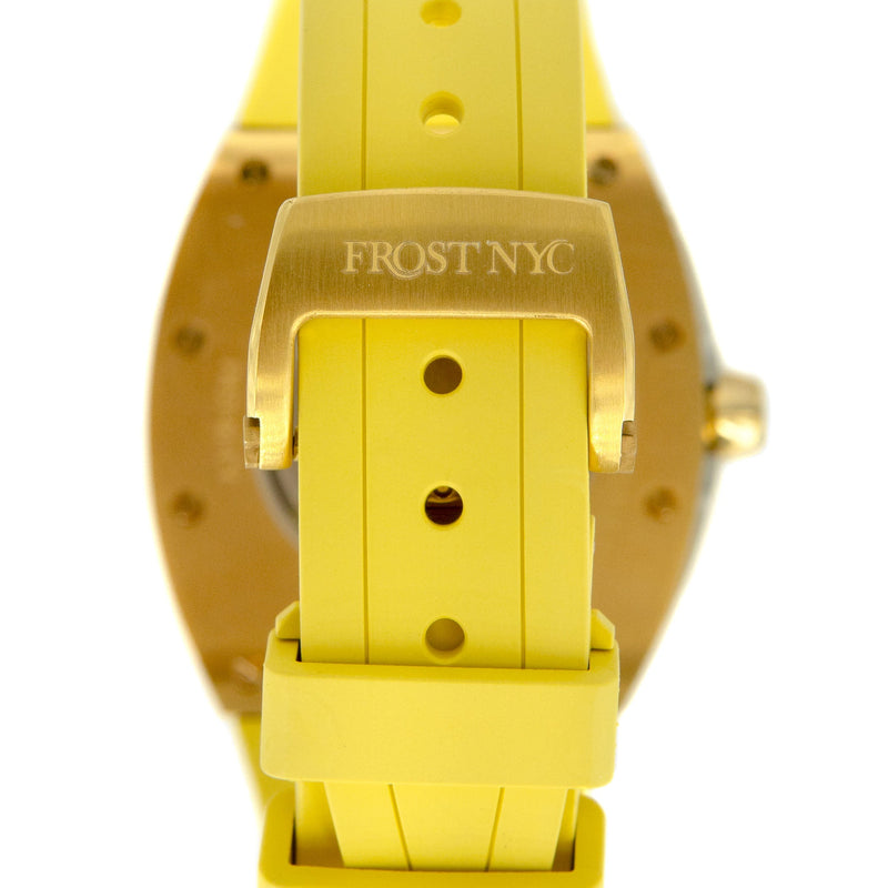Frost NYC Mens Watch - Automatic  Skeleton Sport Gold Watch | FRST-01-CY | Yellow