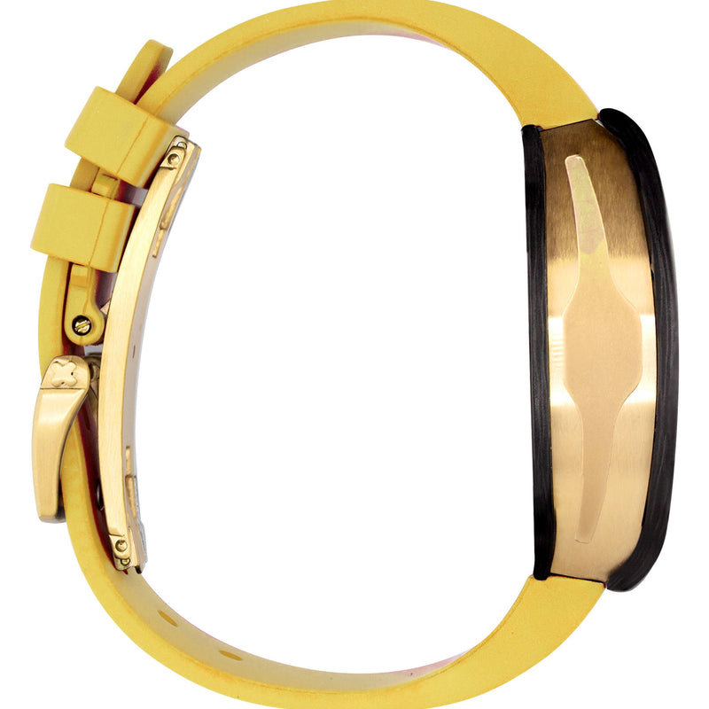 Frost NYC Mens Watch - Automatic Skeleton Carbon Fiber Sport Gold Watch | FRST-01-CFY| Yellow