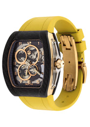 Frost NYC Mens Watch - Automatic Skeleton Carbon Fiber Sport Gold Watch | FRST-01-CFY| Yellow