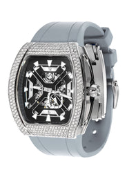 Frost NYC Mens Watch - Automatic Skeleton Stainless Steel Sport Diamond Watch | FRST-01-XS-D | Gray