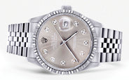 Womens Rolex Datejust Watch 16200 | Fluted Bezel | 36Mm | Grey Dial | Fluted Bezel | Jubilee Band