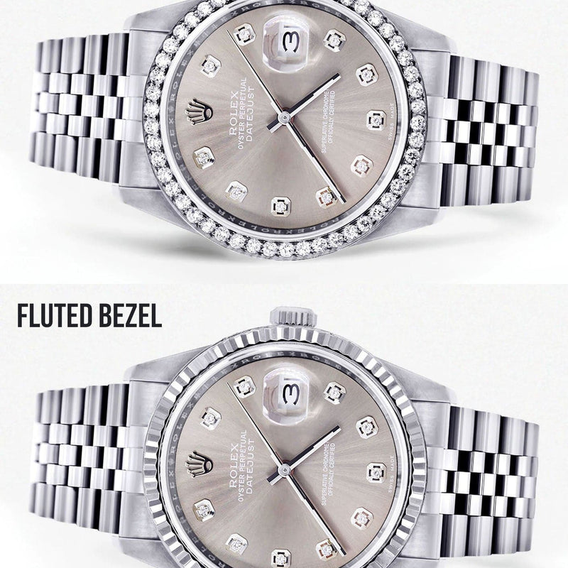 Mens Rolex Mens Watch Datejust 16200  | 36Mm | Grey Dial | Jubilee Band