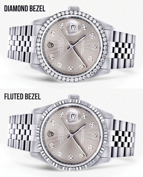 Mens Rolex Mens Watch Datejust 16200  | 36Mm | Grey Dial | Jubilee Band