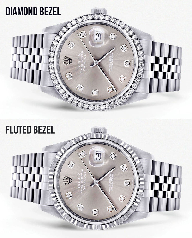 Mens Rolex Mens Watch Datejust 16200  | 36Mm | Grey Dial | Jubilee Band