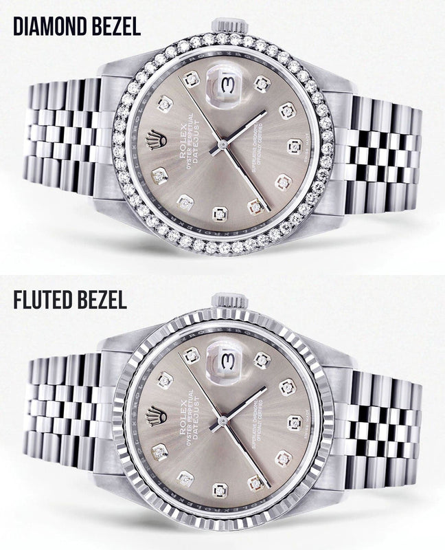 Mens Rolex Mens Watch Datejust 16200  | 36Mm | Grey Dial | Jubilee Band