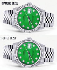 Mens Rolex Datejust  Watch 16200 | 36Mm | Green Dial | Jubilee Band