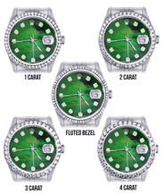 Diamond Mens Rolex Datejust Watch 16200 | 36Mm | Green Diamond Mother Of Pearl Dial | Jubilee Band