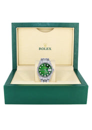 Womens Rolex Datejust Watch 16200 | Fluted Bezel | 36Mm | Green Mother of Pearl Dial | Fluted Bezel | Jubilee Band