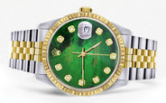 Mens Rolex Datejust Watch 16233 Two Tone | 36Mm | Green Mother of Pearl | Jubilee Band