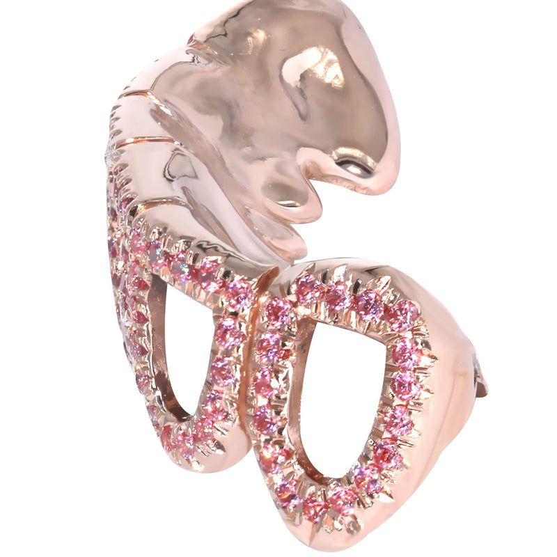 6 Teeth Diamond and Pink Sapphire Grillz