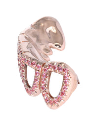 6 Teeth Diamond and Pink Sapphire Grillz