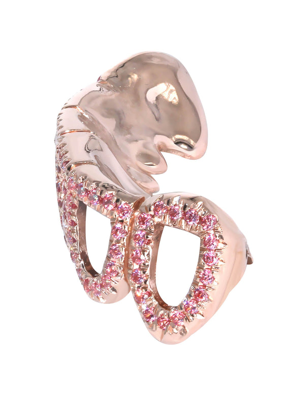 6 Teeth Diamond and Pink Sapphire Grillz