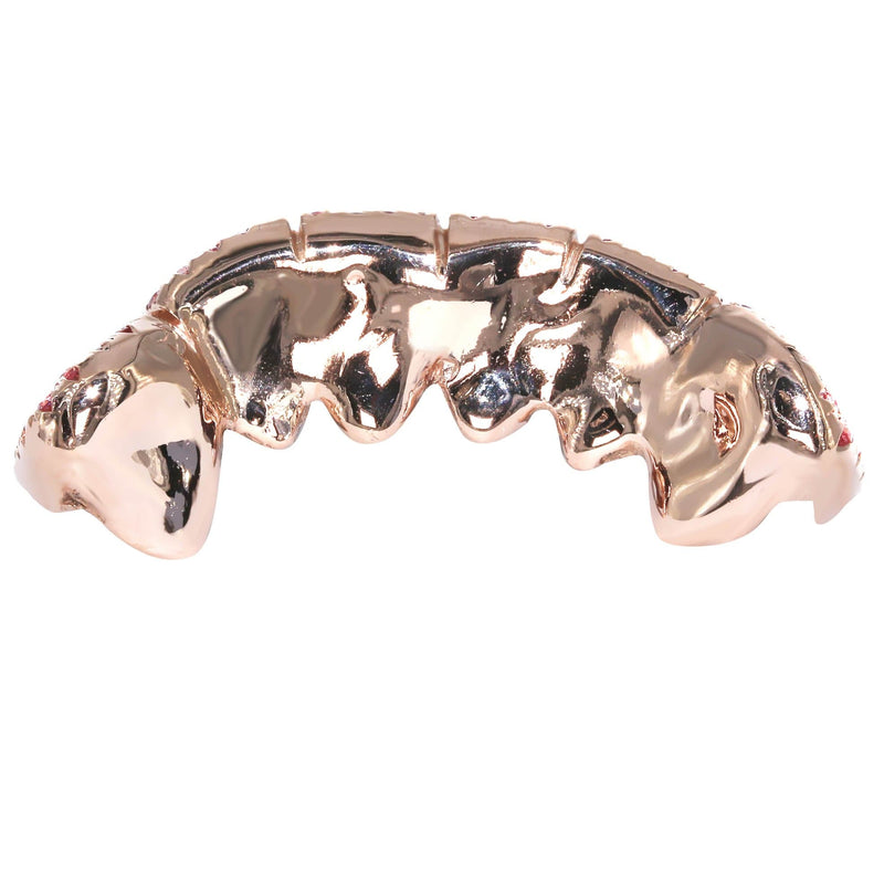 6 Teeth Diamond and Pink Sapphire Grillz