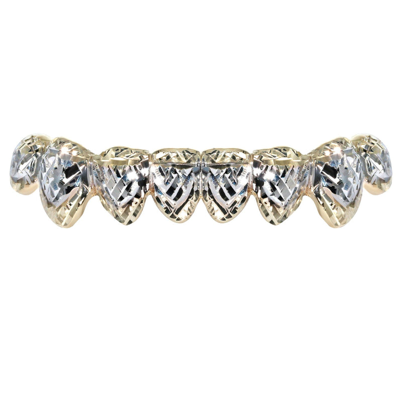 8 Teeth Diamond Cut Grillz Two Tone