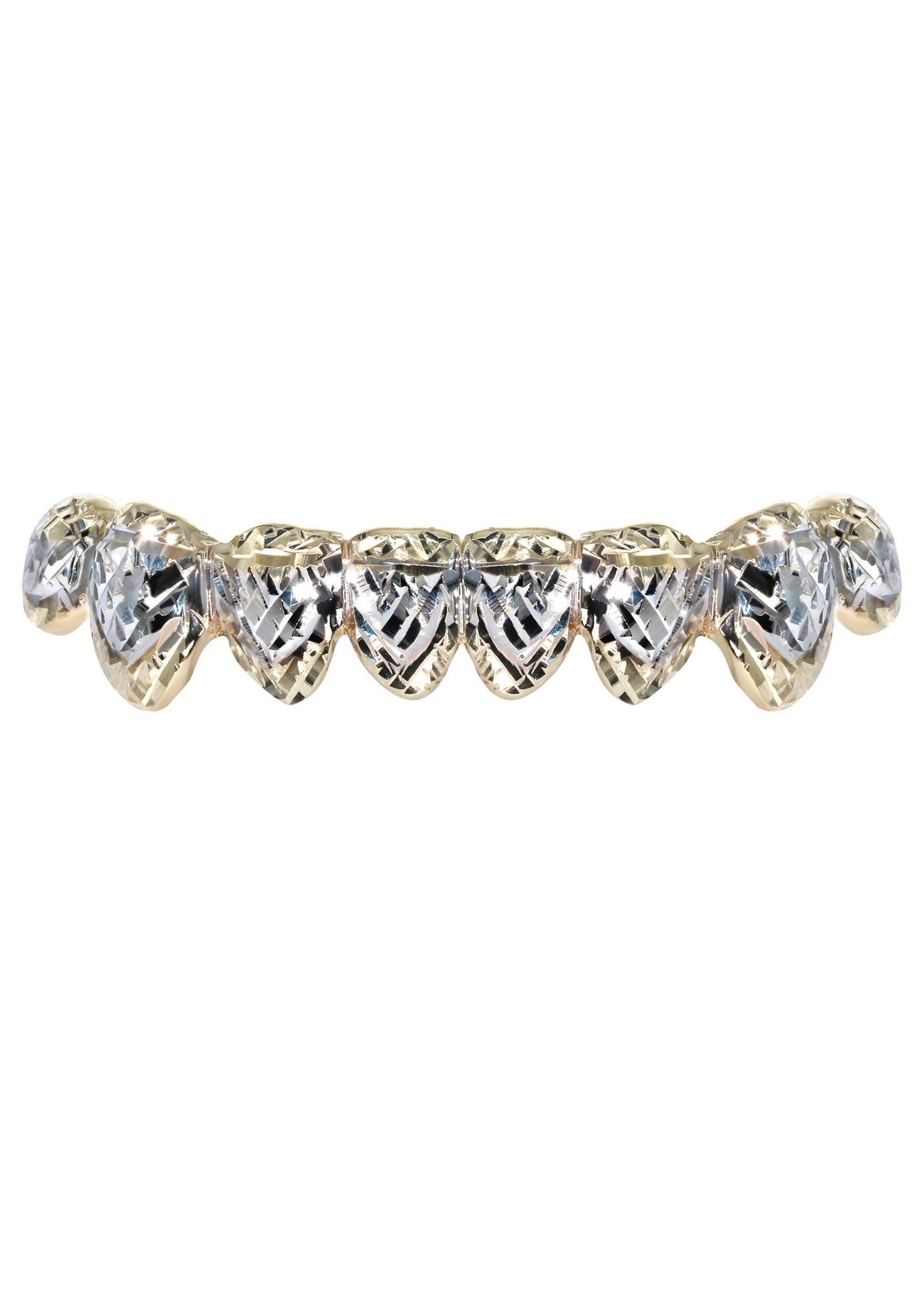 8 Teeth Diamond Cut Grillz Two Tone