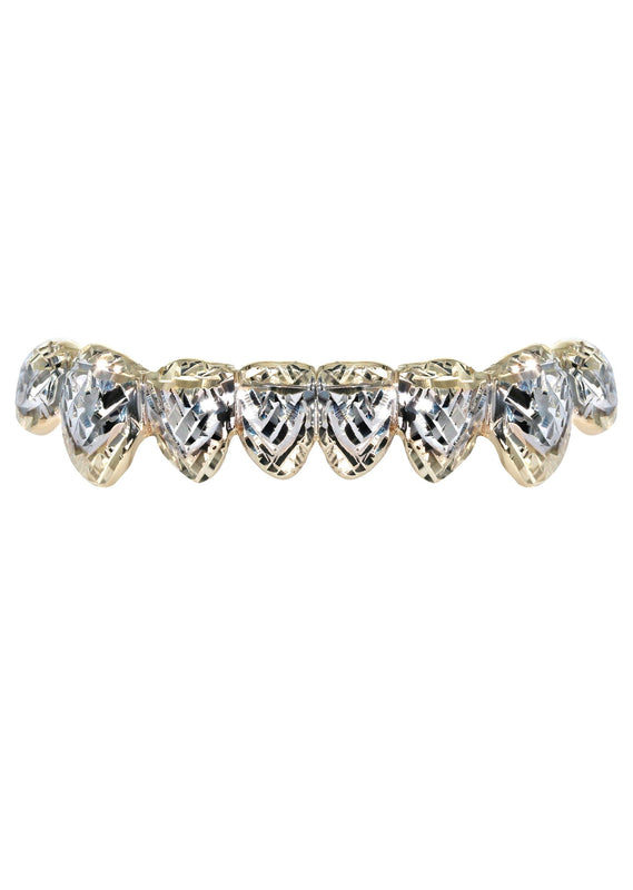 8 Teeth Diamond Cut Grillz Two Tone