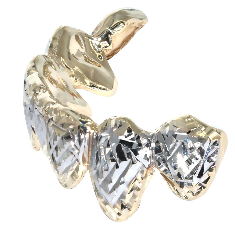 8 Teeth Diamond Cut Grillz Two Tone
