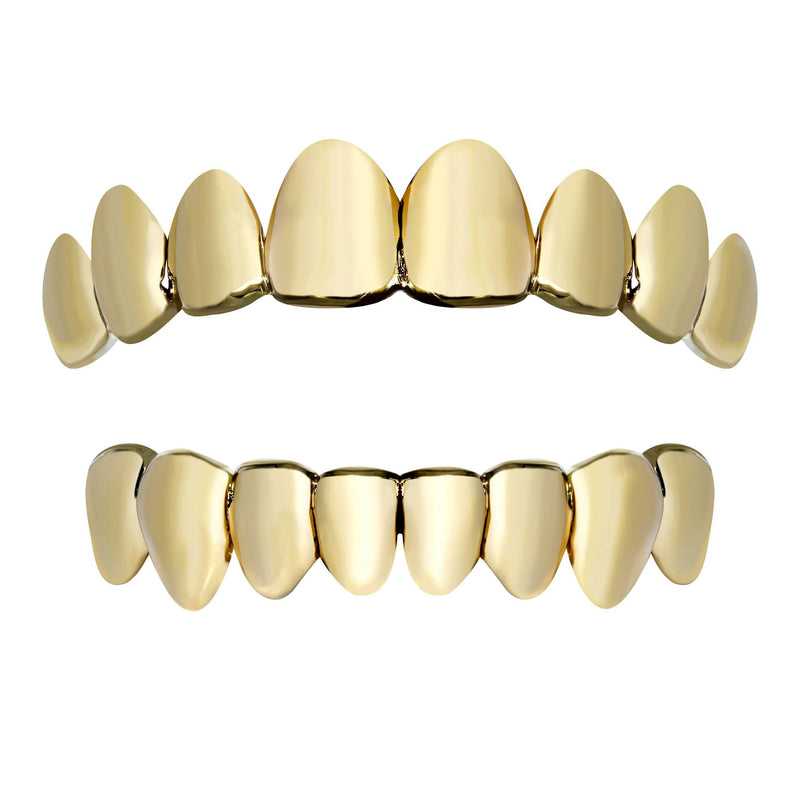 8 Teeth Perm Style Gold Grillz